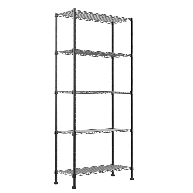 4-Tier Wire Shelving Metal Storage Rack Adjustable Shelves,Standing Storage Shelf Units for Laundry Bathroom Kitchen Pantry Closet