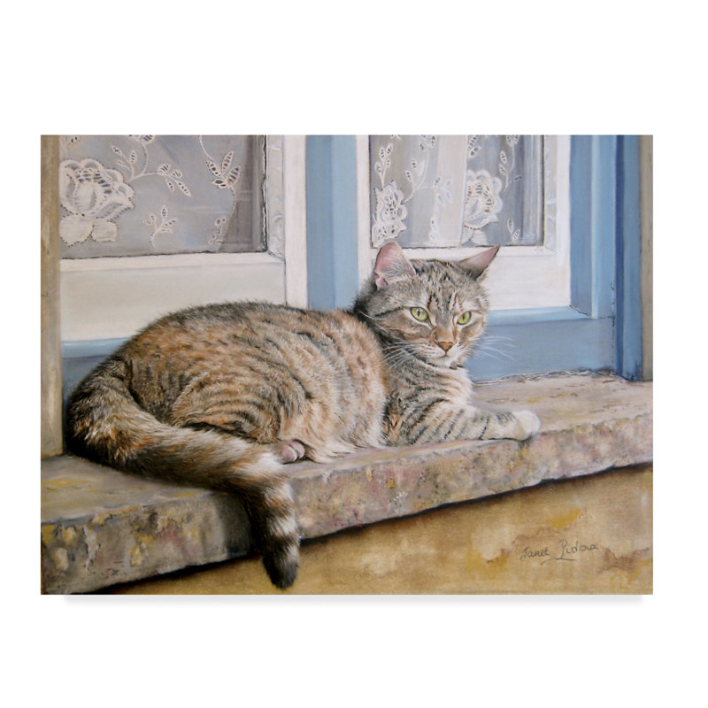 « windowsill », reproduction de peinture à l’acrylique sur toile tendue, H 24 po x l 32 po x P 2 po