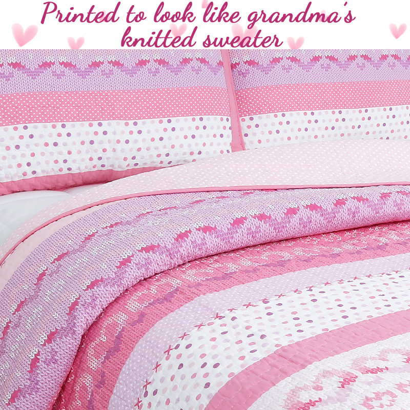 Ensemble de courtepointe rose / lavande, Simple