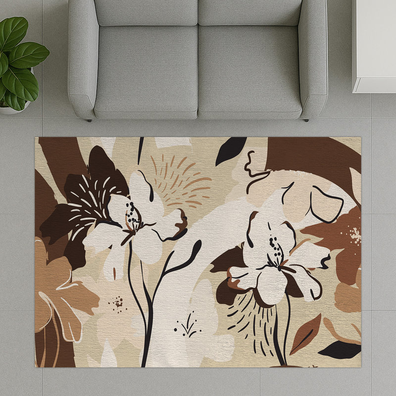 Floral Area Rug, Runner 70 x 140 cm