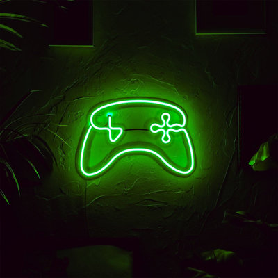 Enseigne au néon en métal Game Consol, enseigne au néon, décoration de salle de jeu moderne, enseigne au néon en métal pour le jeu (sans télécommande)