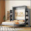 Lit escamotable peu encombrant avec tablettes et lumières DEL pour une vie compacte et une utilisation multifonctionnelle-725990382