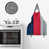 Bleu marine / rouge / argent