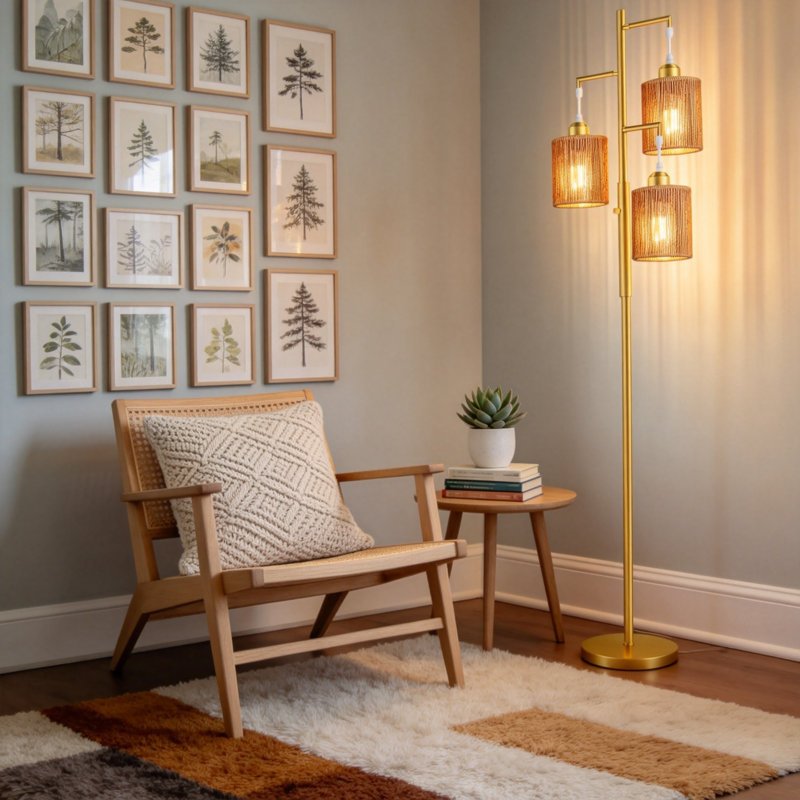 Lampe sur pied Boho