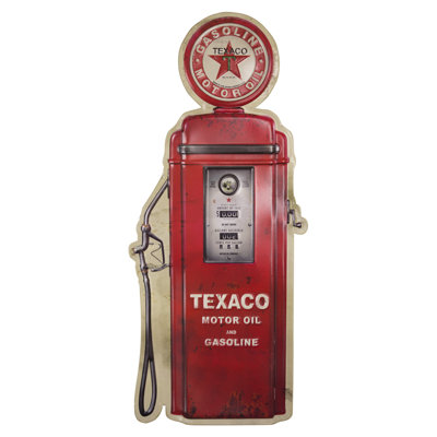 Décoration murale à panneau en métal à pompe à gaz Texaco