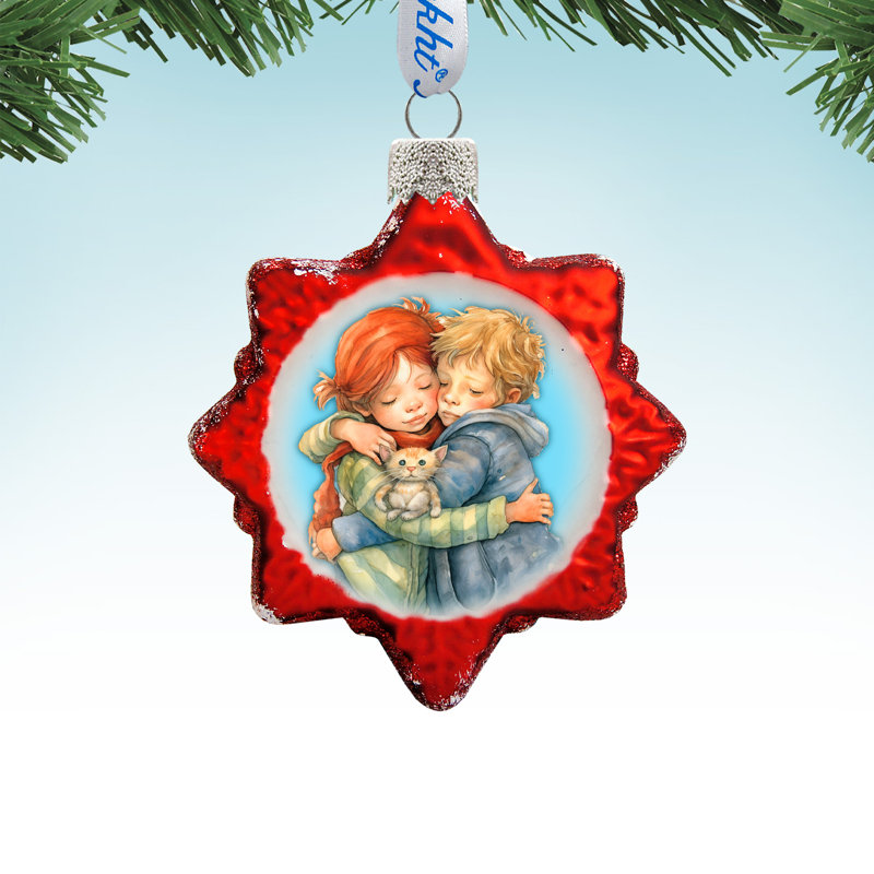 4'' Glass Hanging Figurine Ornament