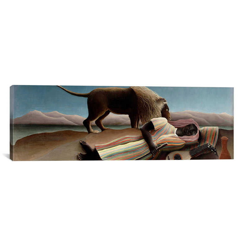 'Sleeping Gypsy' by Henri Rousseau Graphic Art on Canvas, 12" H x 36" W x 0.75" D