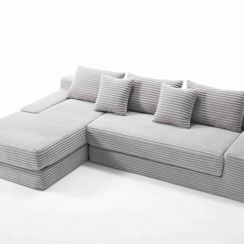 Convertible Sofa Bed, Light Gray Fabric