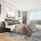  Ensemble de housse de couette moderne en microfibre brune
