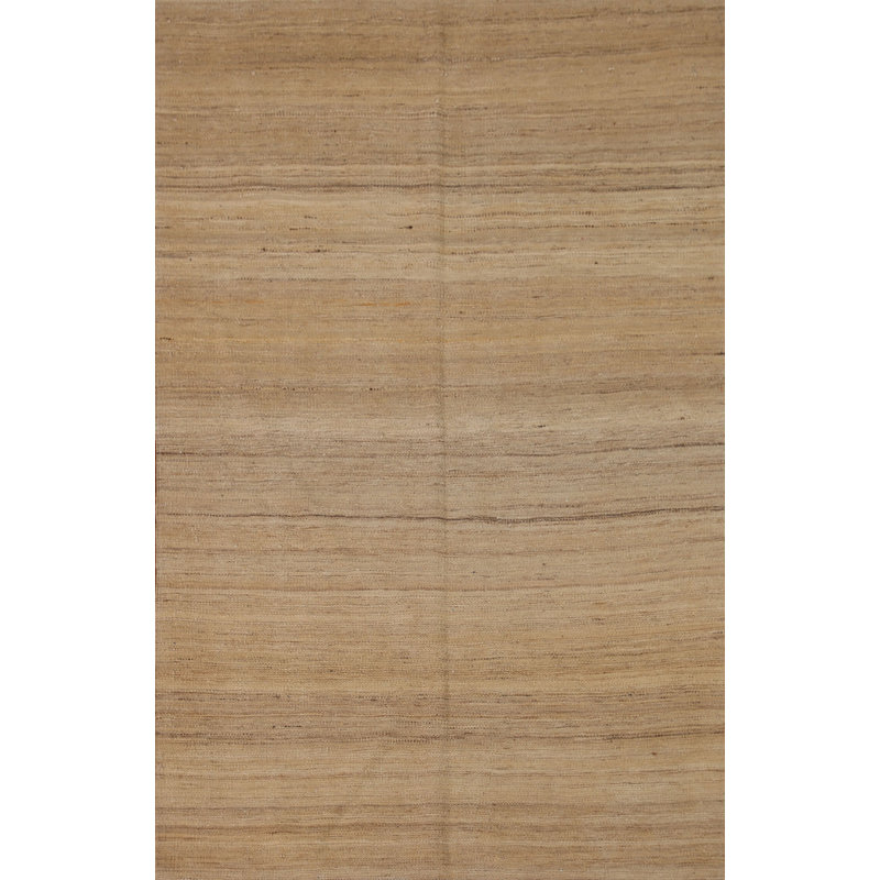 Tapis rayé en laine kilim moderne 4 x 6