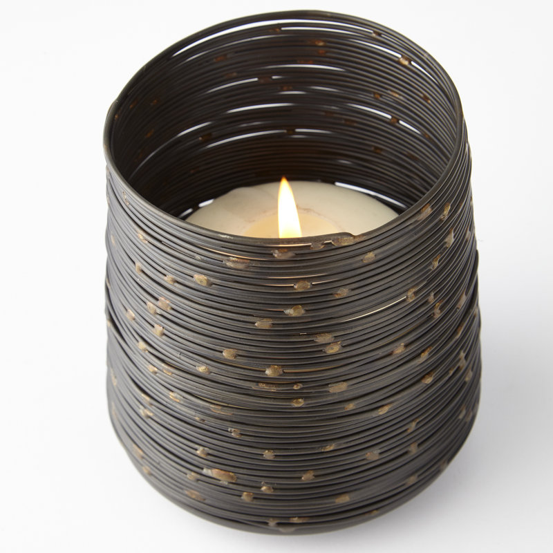 Luniana Iron Tabletop Votive Holder, 4" H x 4.25" W x 4.25" D
