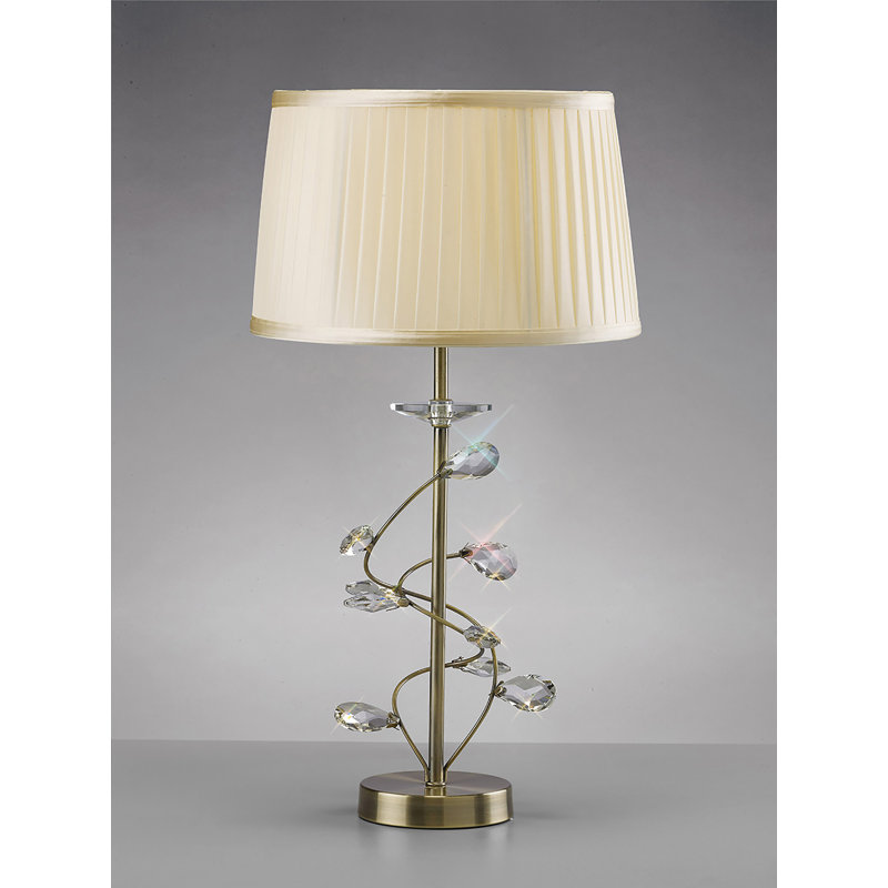 Table Lamp, Cream, Antique Brass