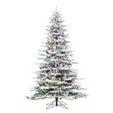 Utica Flocked Fir Artificial Christmas Tree with Multicolored Light