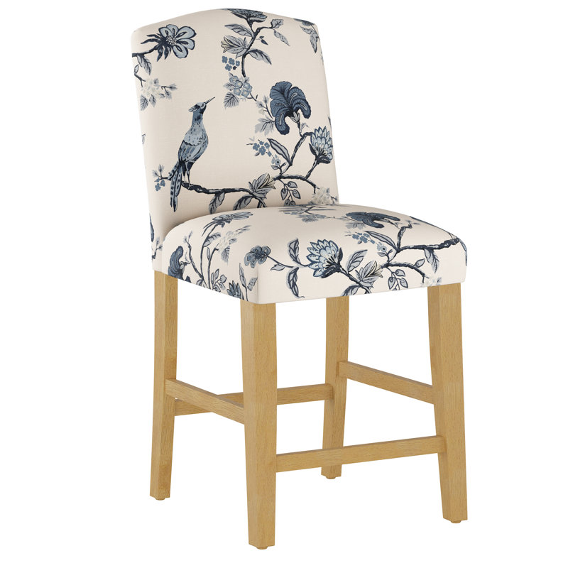 Tabouret de bar et de comptoir April, Tabouret de comptoir (siège d'une hauteur de 26 p, Indigo Shaana, Bois naturel