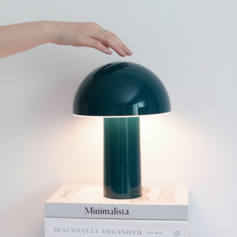 Lampe de table DEL sarcelle portative 10 po Celia, Sarcelle