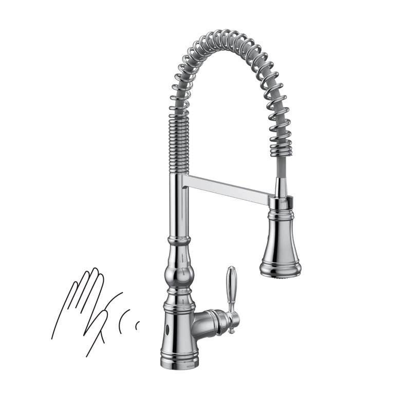 Moen Weymouth Pre-Rinse Spring Pull-Down Single Handle Kitchen Faucet, Chrome, No SenSor