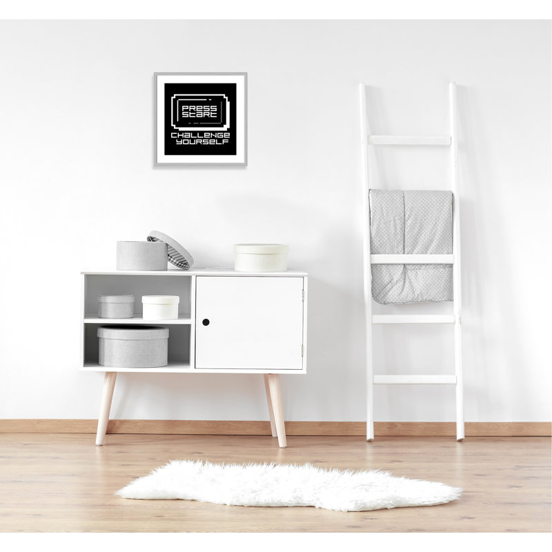 Décoration murale pour enfant challenge, H 23,5 po x l 23,5 po x P 1,19 po, Encadré de boîte argent