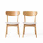 Ensemble de 2 chaises de salle à manger rembourrées confortables avec structure en bois d'hévéa massif et revêtement en tissu élégant pour les maisons modernes-257128703