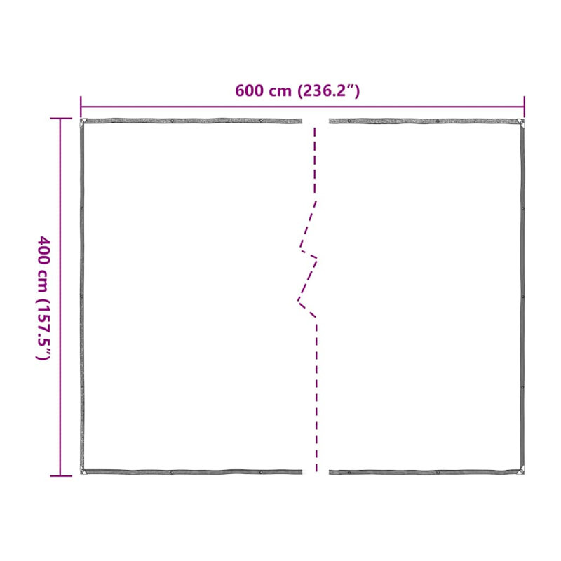 Bâche avec œillets Vidaxl en polyéthylène, L 157,2 po x P 236,4 po
