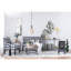Lustre en bois de style campagnard blanc vieilli de style campagnard Chandeliar, ampoule non incluse