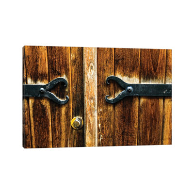 France Najac Door Detail by Hollice Looney - Wrapped Canvas Print