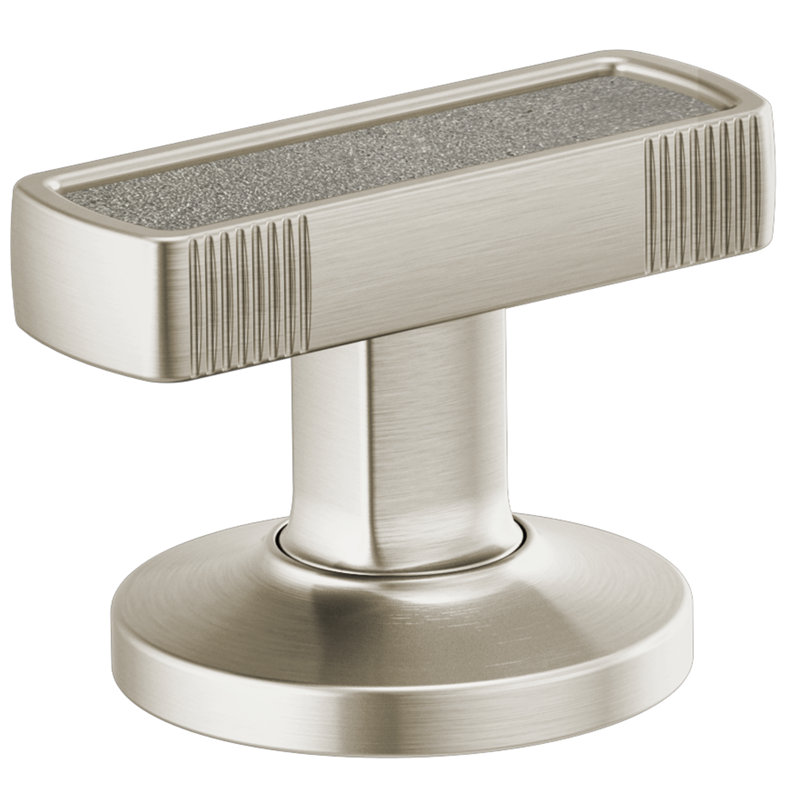 Kintsu® Widespread Lavatory Faucet with Arc Spout, Knob Handle with Concrete Inlay, Luxe Nickel, 1.5 GPM