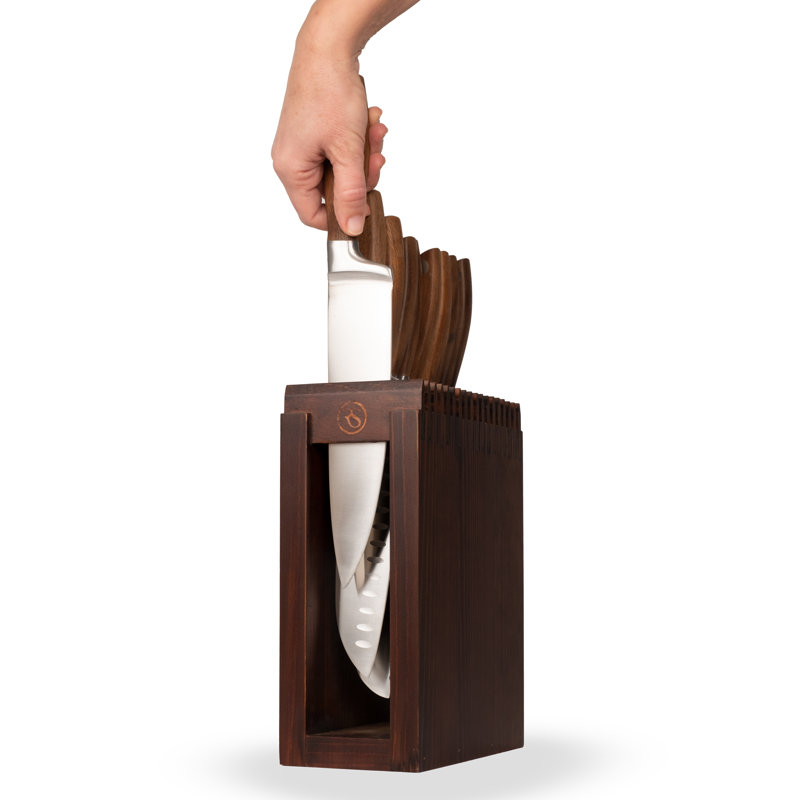 Rustic State 17 Slot Pine Knife Block