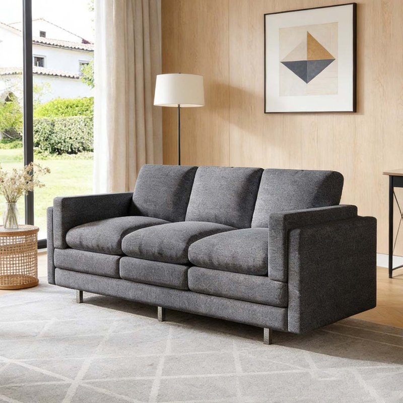 Canapé rembourré 79,5 po, Gris