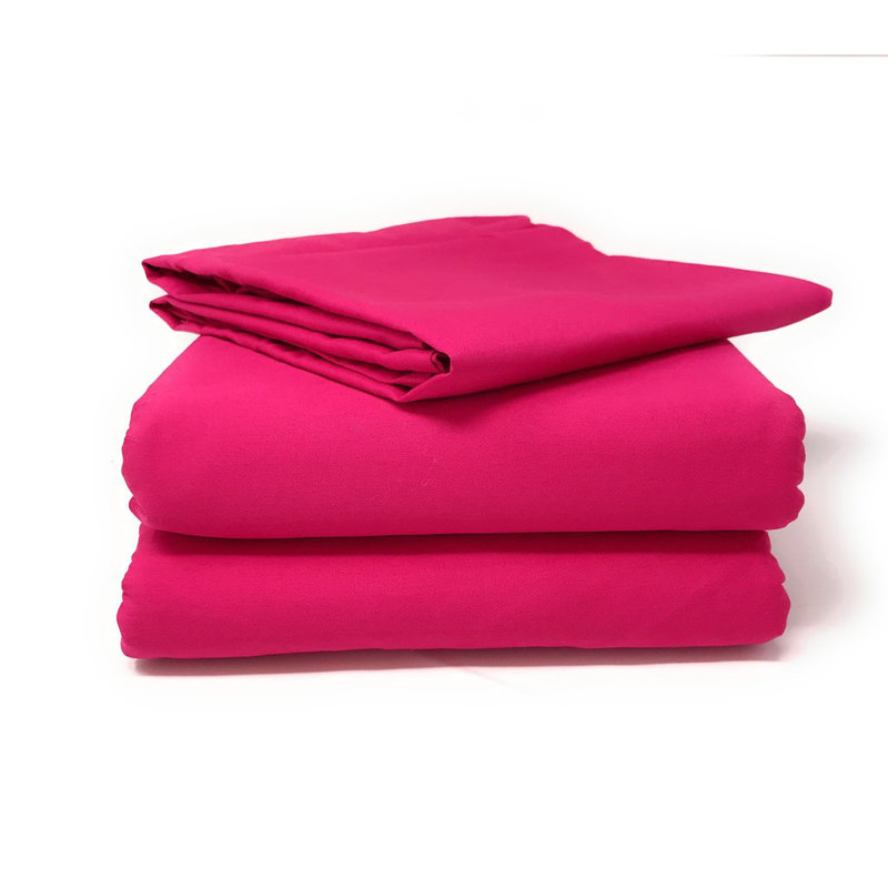 Tache 100% Cotton Jersey Knit Flat Sheet, King, Hot Pink