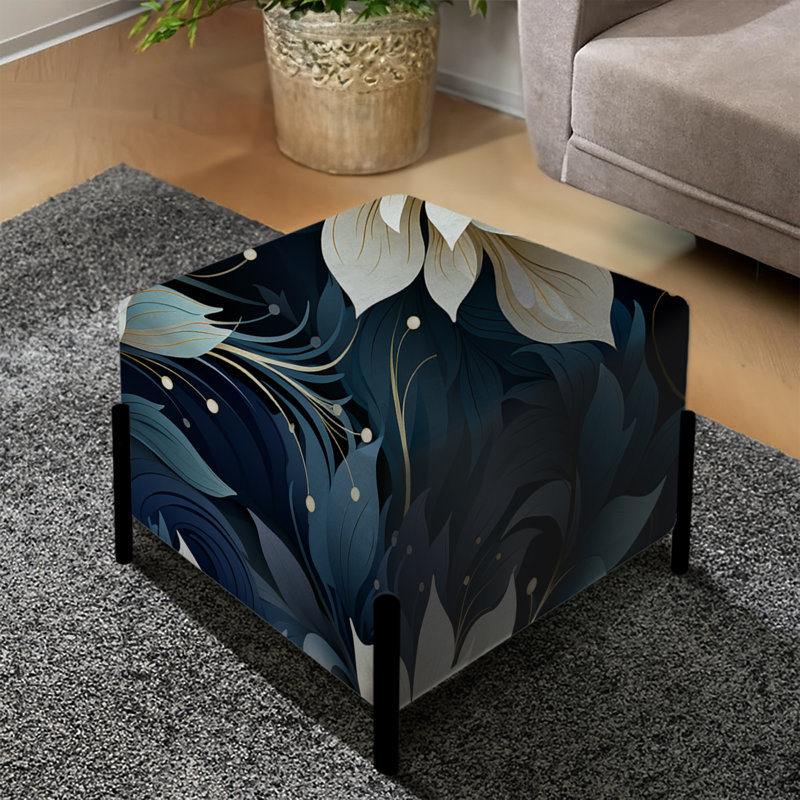 Midnight Mirage Moody Patterns - Repose-pieds carré floral