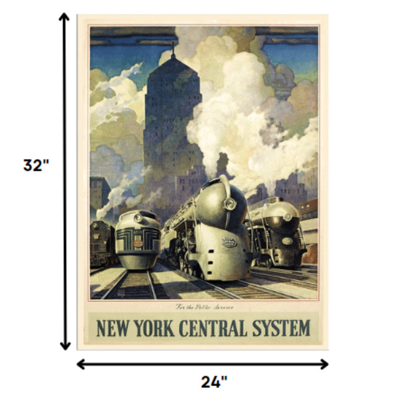 Art mural rétro de New York Railroad
