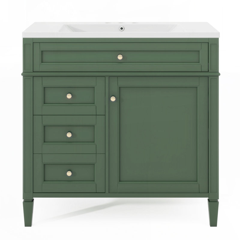 Meuble-lavabo 36 po avec lavabo supérieur, Vert