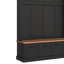 Porte-manteau d'entrée 3 en 1 de style champêtre avec banc à plateau en bois, organisateur de vestiaire moderne avec 4 armoires à chaussures fermées-1464177723