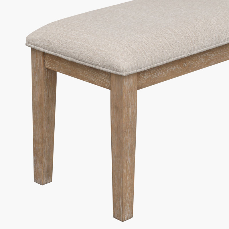 Ensemble de salle à manger 6 pièces de style classique et traditionnel, comprenant une table de salle à manger, 4 chaises rembourrées et un banc