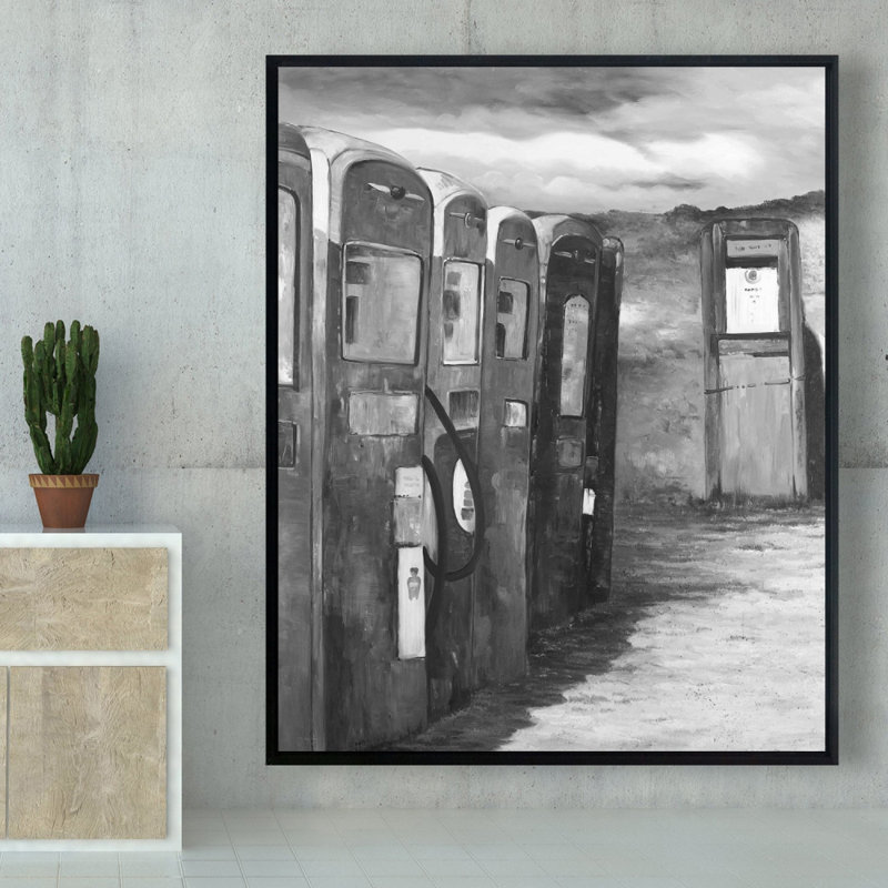 Old Gas Pumps Print On Canvas