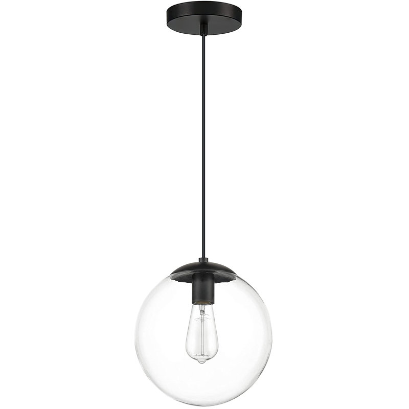 Luminaire suspendu simple à 1 lumière Gritta, Noir