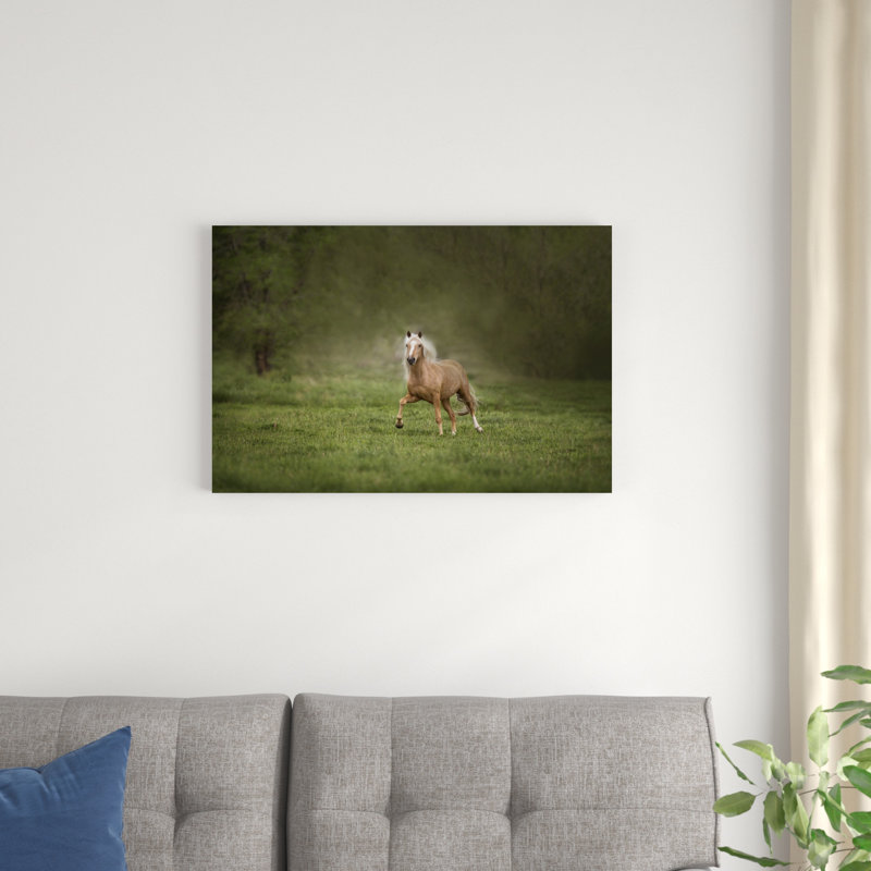 Cheval dans le champ II, H 20 po x l 30 po x P 1,25 po