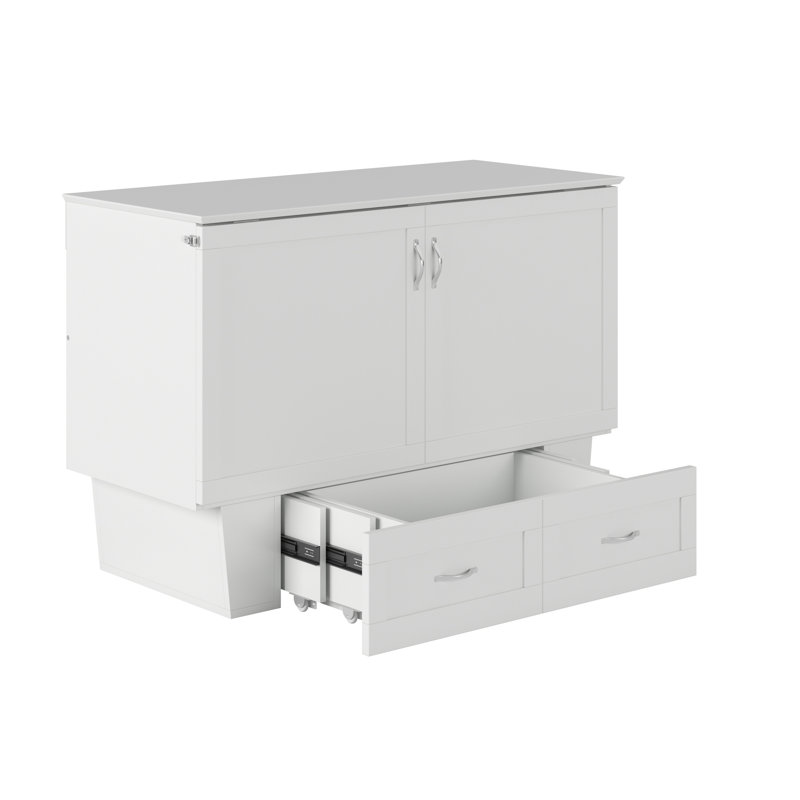 Commode Dahlia Murphy avec tiroir de rangement et chargeur intégré, Double, Blanc
