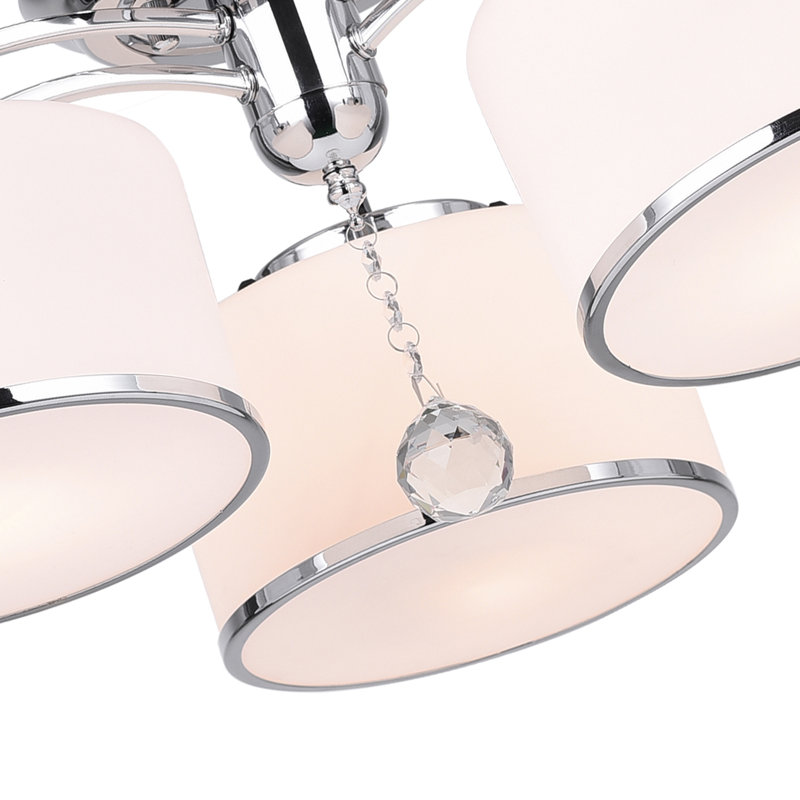 Aiana 24" in Chrome Flush Mount Light for Living Room, Dining Room, or Entryway – 3-Light with E26 Bulb Base