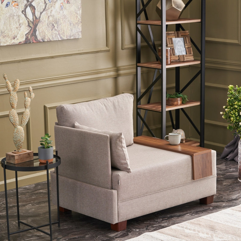 Fauteuil l 41,34 po, Mélange de polyester crème