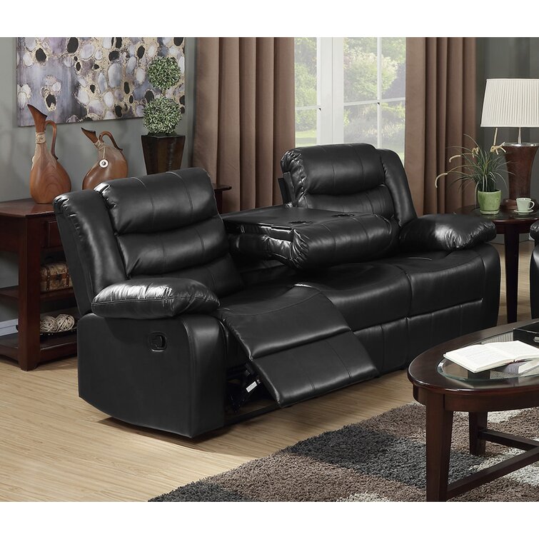 Arland Contemprary Faux Leather Pillow Back Recliner Lark Manor Upholstery Color: Gray Faux Leather