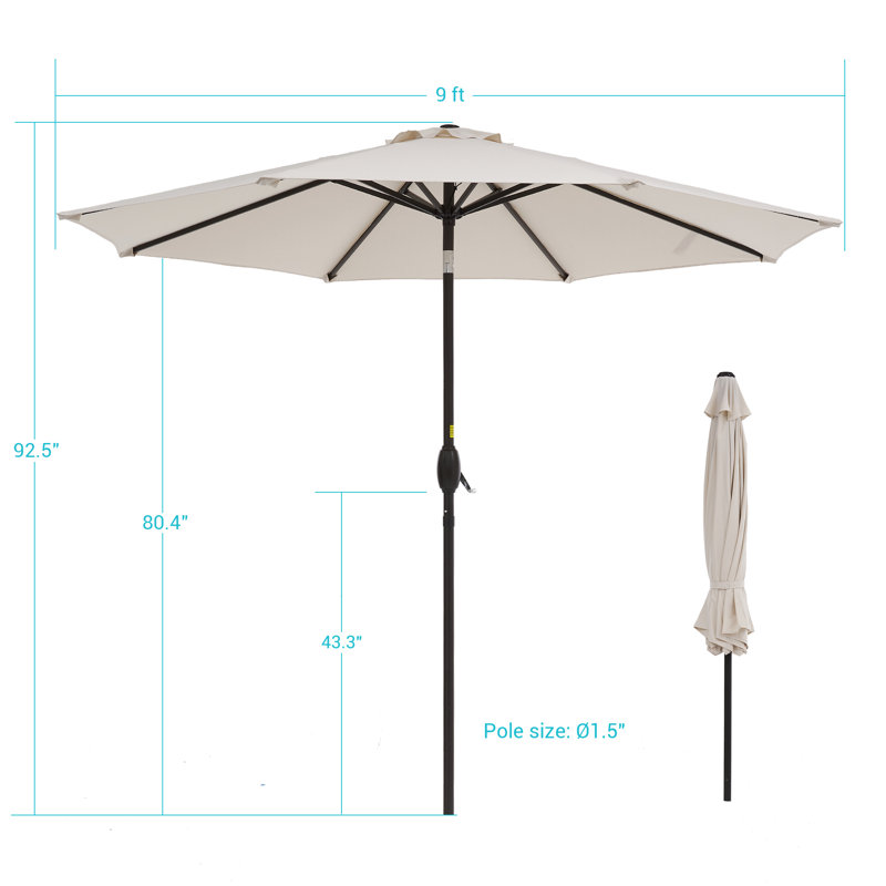 Parasol de marché de 108 po Kanila, Beige