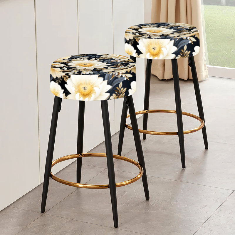 Pétales de fleurs blanches au paradis - Ensemble de 2 tabourets floraux