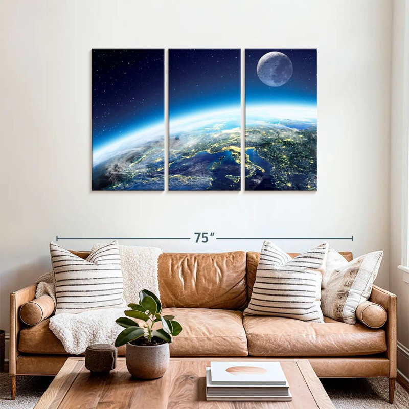 Oberle City Lights From Space, 36" H x 57" W