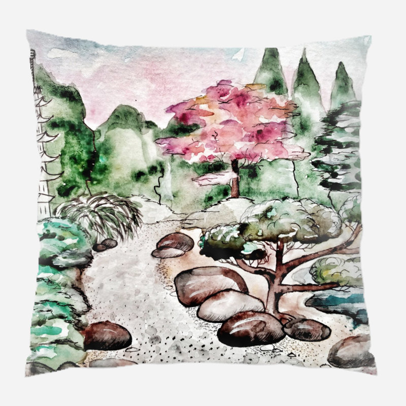 Coussin de jardin japonais Padron, Microsuède, Intérieur