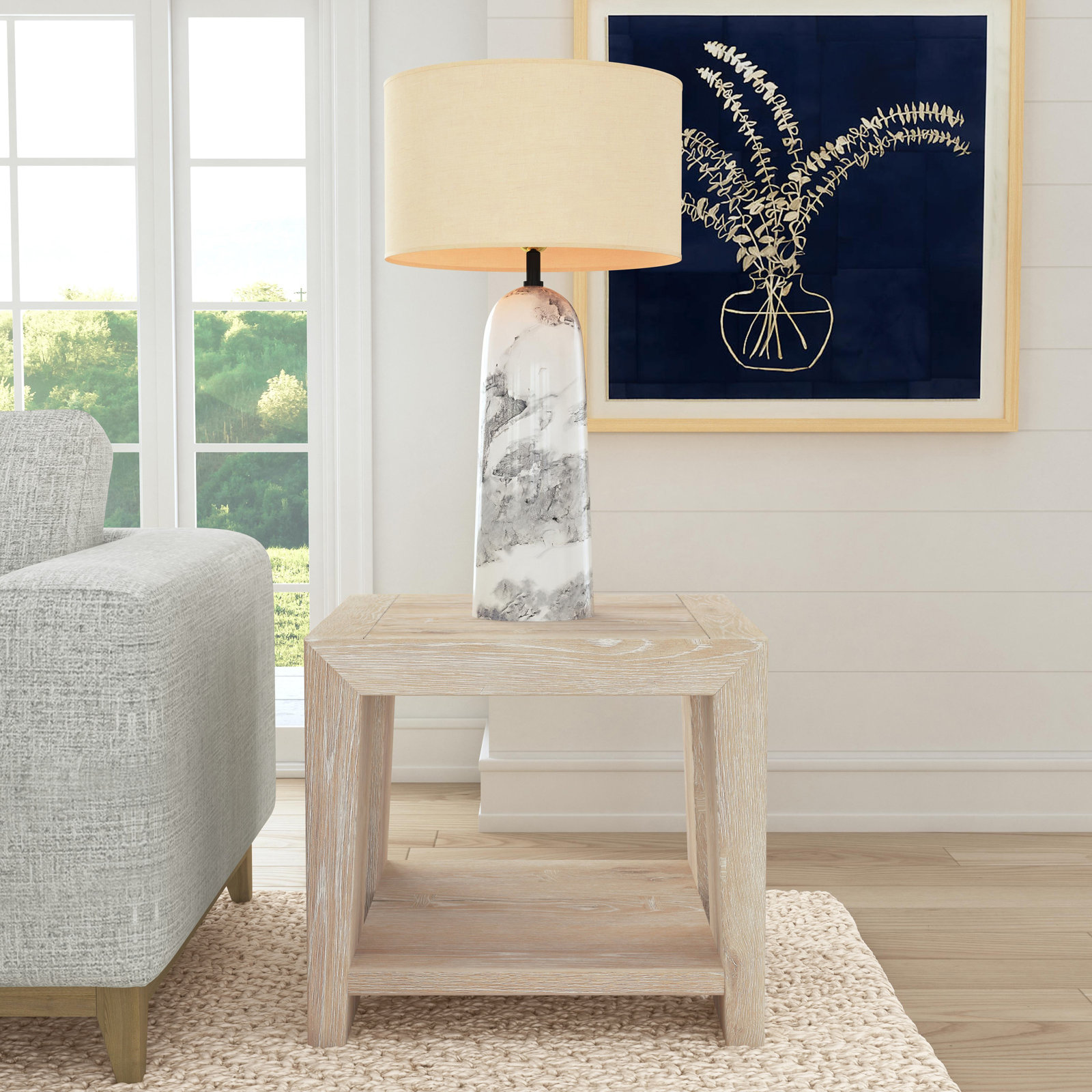 Alena 24" Oak End Table, Tan