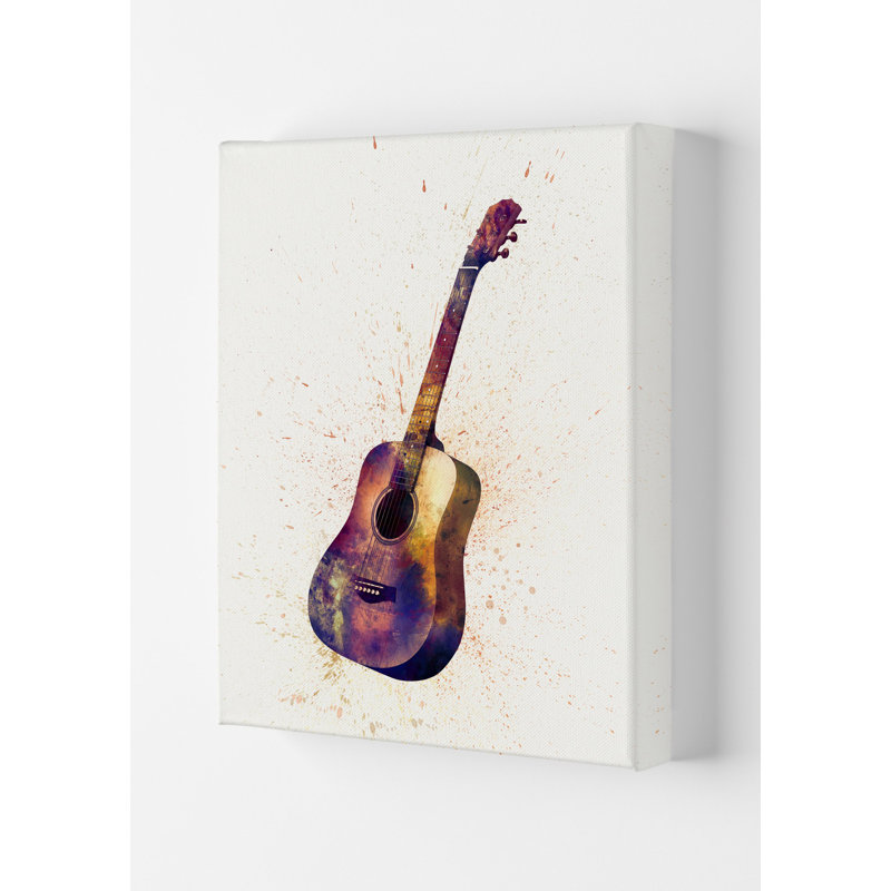Acoustic Guitar by Michael Tompsett - Print, Wrapped Canvas, 84cm H x 59.4cm W x 4cm D