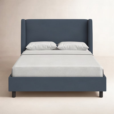 Tilly Linen Upholstered Wingback Bed