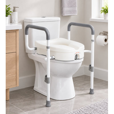 Raised Toilet Seat with Handles for Seniors