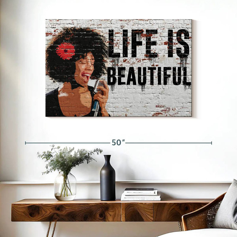 Tergel Life Is Beautiful, 26" H x 39" W